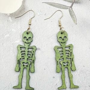 Vintage Wooden Halloween Earrings